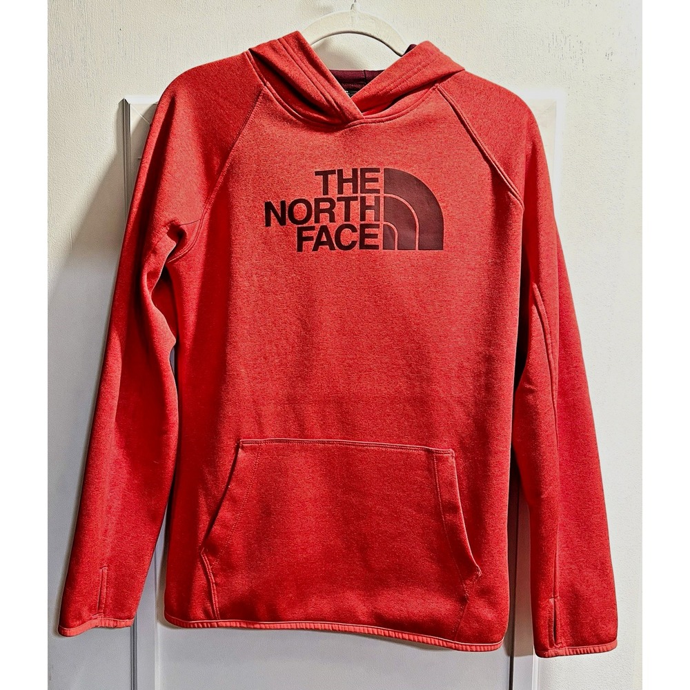 The North Face Women’s Medium Red Fleece Pullover Hoodie Large Front Logo 42x26